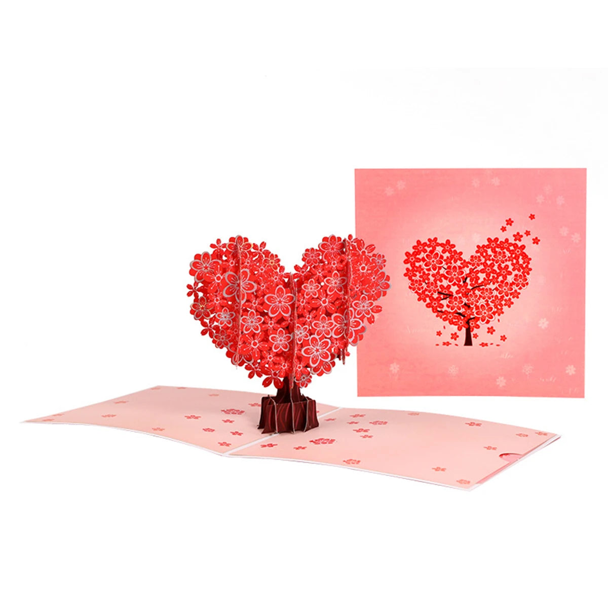 Cherry Blossom Heart Pop-Up Valentines Card