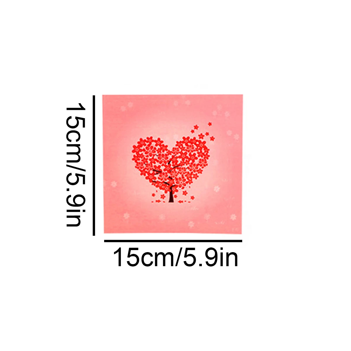 Cherry Blossom Heart Pop-Up Valentines Card