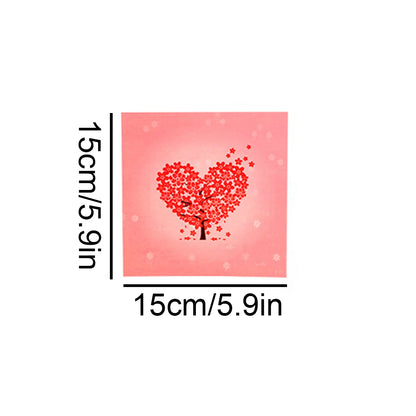 Cherry Blossom Heart Pop-Up Valentines Card